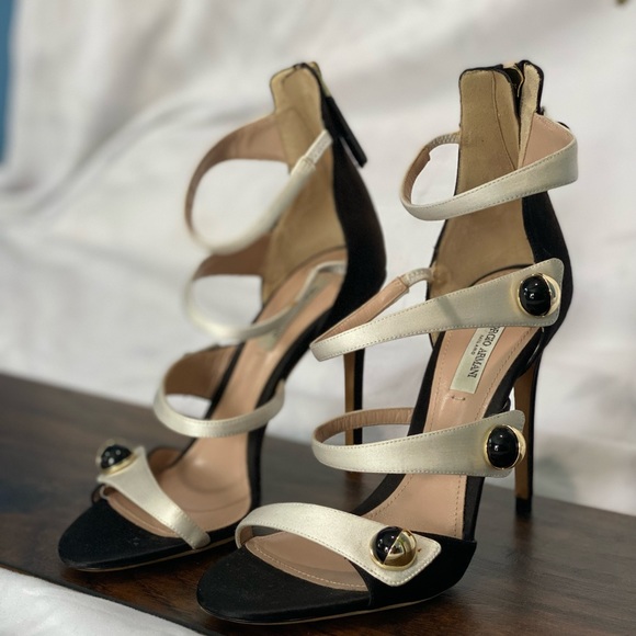 Giorgio Armani Ankle Strap Sandals |Black & White | Size:36 / US 5.5 - Picture 6 of 13